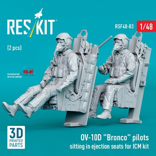 OV-10D Bronco pilotos sentados en asientos de eyección para kit ICM 2 piezas 1:48 RSF48-0083 - Imagen 2 de 3