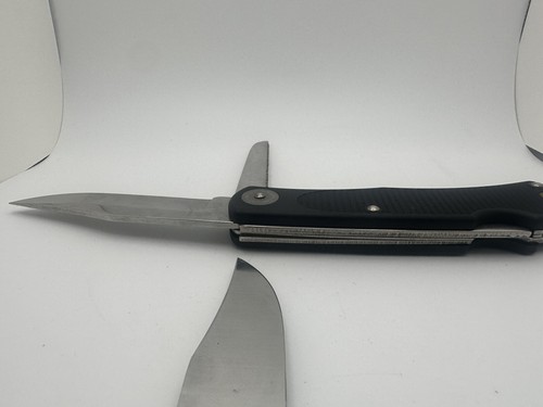 2x Vintage Camillus USA 895 Black 2 Blade Serrated Folding Knives For Repair - Picture 10 of 12