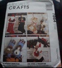 7864 UNCUT McCalls Vintage SEWING Pattern Christmas Santa Angel Stockings Decor