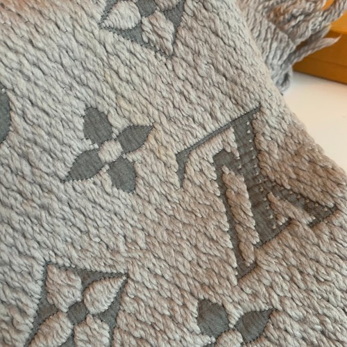 Louis Vuitton Wool Silk Logomania pattern scarf VGC box jacquard unisex Verone - Picture 8 of 12