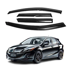 Fits  2010-13 Mazda 3 Hatchback Side Window Visor Sun Rain Deflector Guard Thick
