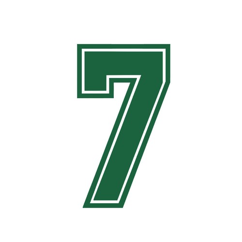 Bold Border Font Jersey Number Vinyl Heat Transfer Iron On Sport T-Shirt DIY - Picture 66 of 78