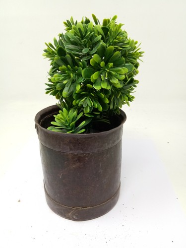 Ancient Old Iron Hand Forged Grain Measurement Flower Planter Pot Rare - Picture 1 of 7