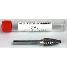 Carbide Burr (SF-4D) Round Nose Tree - Double Cut - 1/4 x 7/16 x 1 x 2 3/4
