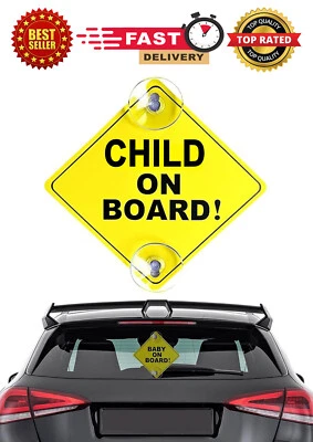 UPSY DAISY Child / Baby on Board Car Signs Child Children Window Suction Cup Safety Warning
