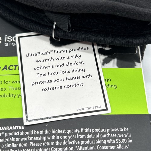 Isotoner Signature Active Stretch Hybrid Men’s Black Gloves Ultraplush Lining XL - Picture 3 of 6