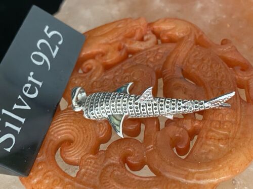 Silver Whale Shark Pendant And Chain With Shell Inlay - Picture 3 of 7