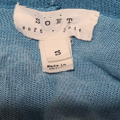 Soft Joie Open Front Cardigan Sweater Women's Size Small Blue Hooded Lightweight - Picture 4 of 5