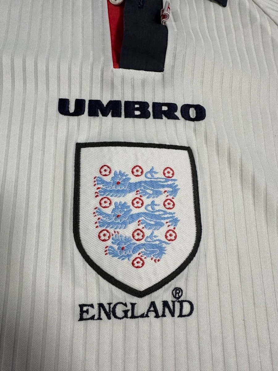 【UMBRO】90's ENGLAND 1998 L/S GameShirt Vintage Umbro England 1998 Home Shirt jersey Large World Cup
