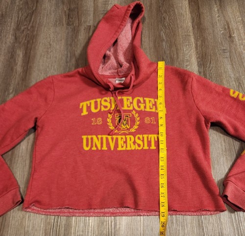 tuskegee university hoodie Medium Womens Cropped Red - Picture 3 of 5