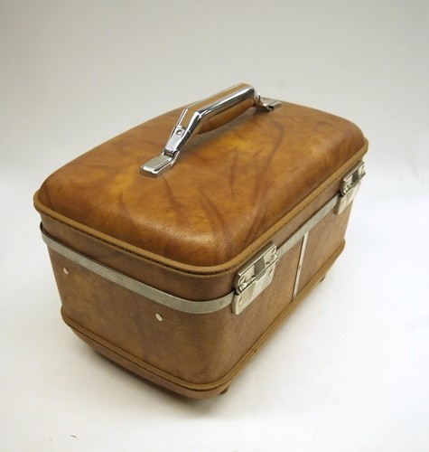 Vintage Brown American Tourister Escort Train Travel Hard Case Luggage No Key! - Picture 10 of 14