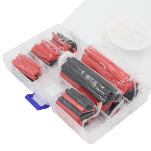 127 Piece HEAT SHRINK KIT Black Red for Car Automotive Marine Electrical 12v 24v - Picture 3 of 12