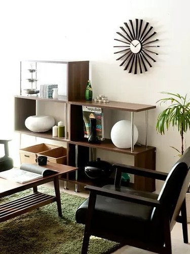 Mid Century Modern Style Wall Clock Flutter Design Retro Wooden Art 49cm Japan - Picture 11 of 15