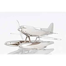 Seaplane Pontoon Float Plane Desktop Model 16.5" Airplane Aluminum Chrome New