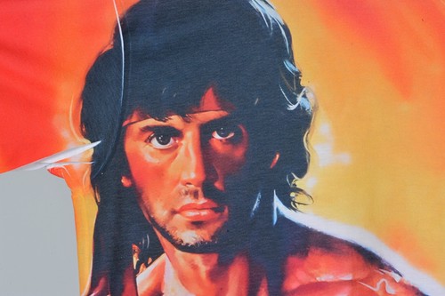 Sylvester Stallone Clothing Rambo T Shirt Men's L Polyester All Over Front Print - Picture 2 of 4