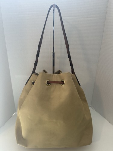 Dooney & Bourke Nylon Tan Drawstring Shoulder Bag - Picture 2 of 19
