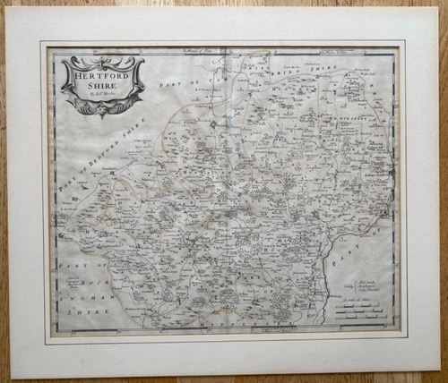 Antiguo mapa Morden de 1695 Hertfordshire - de Camden's Brittania - Imagen 2 de 6