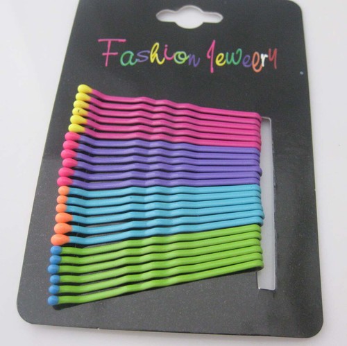 Lovely Girls Hair Pins Mix 4 Cards Randomly Simple Line Hairclips About 2" Long - Picture 2 of 5