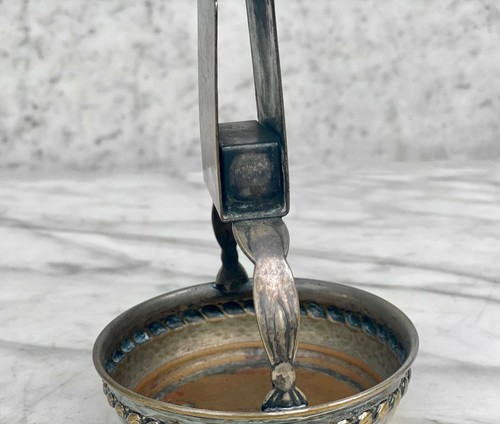 Antique Scandinavia Victorian Silver Plate Match Holder Ashtray - Picture 8 of 10