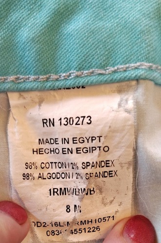 Lee Riders Mid-Rise Shorts + Matching Belt 8M Turquoise 8" Inseam Nice! - Picture 12 of 13