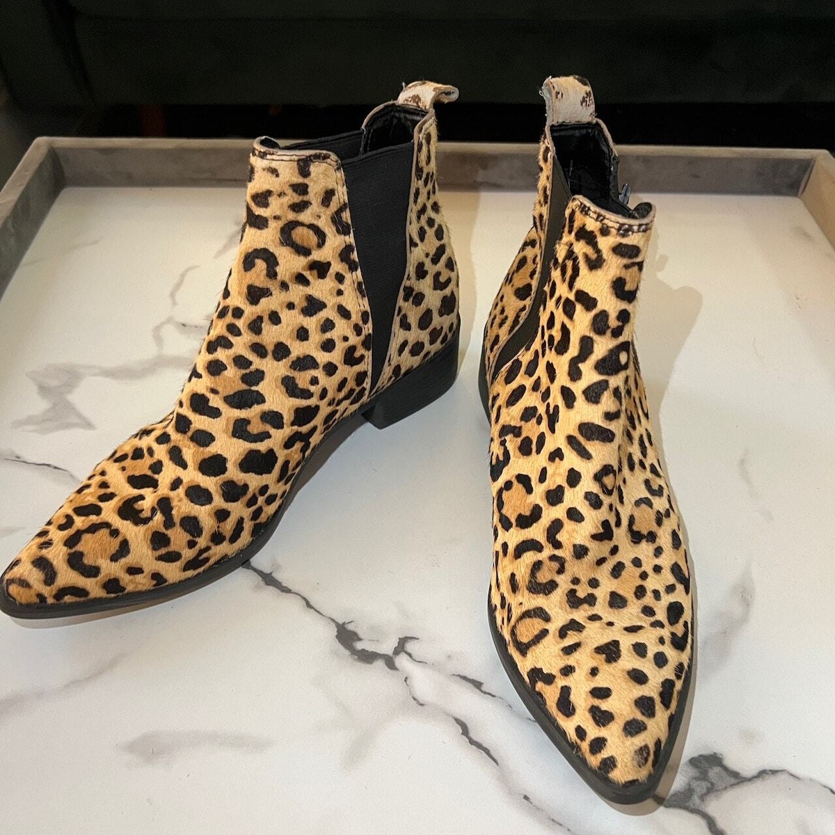 Steve Madden Jerry Leopard Pony Hair Booties Size 7.5 | eBay
