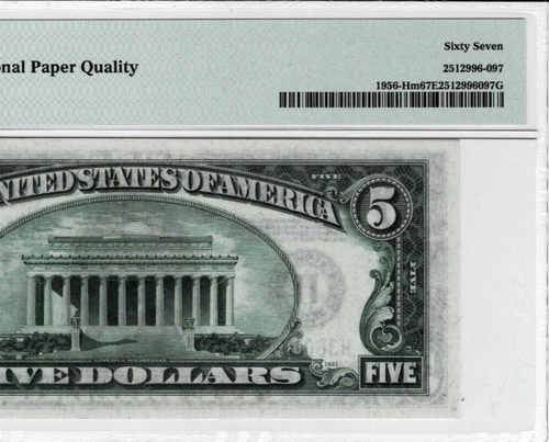 1934 $5 Federal Reseve note--fr.1956-Hm DGS (St.Louis) PMG 67 EPQ-TOP POP-1 of 6 - Picture 6 of 6