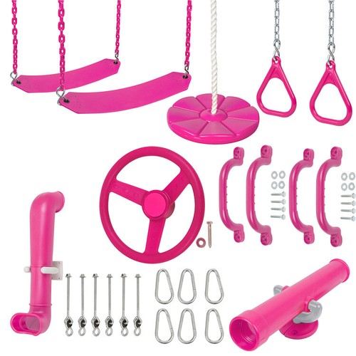 SWING SET STUFF ULTIMATE KIT PINK accessories girl hardware belt seat park 0258 - Picture 7 of 8