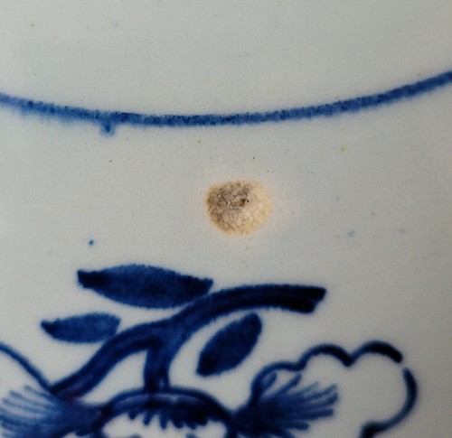 ANTIQUE BOW HAND PAINTED BLUE FLOWERS BOWL C1765-70 - Picture 8 of 9