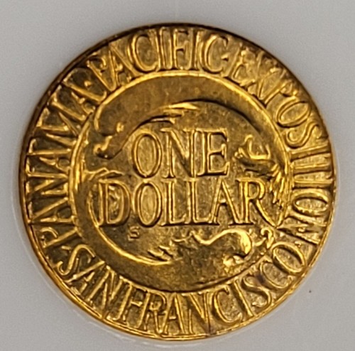 1915 S Gold $1 Panama Pacific MS 62 NGC Certified - Picture 2 of 4