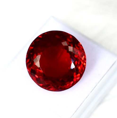 18 Ct Certified Natural Red Ruby Round Shape Ring Size Loose Gemstone - Picture 2 of 6