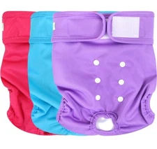 3 -Reusable Dog Diapers ~ Small ~ Adjustable ~ Washable ~  Wagreeco BRANDNEW