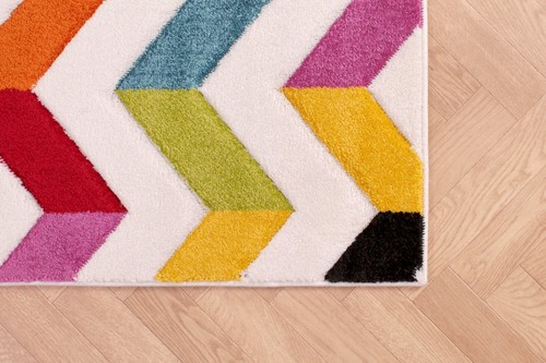Spectra Carved Rug for Living Room Bright Multi Coloured Geometric Hallway Rugs - Picture 37 of 99