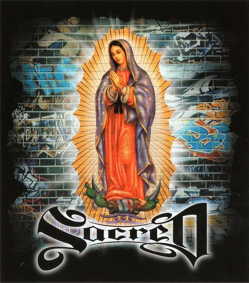 Virgin Mary SACRED on Graffiti Wall ART Sticker Decal