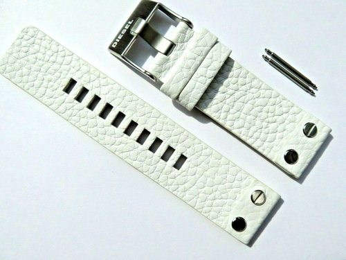 DIESEL Original Ersatzband Lederarmband DZ1755 Uhrband Weiß watch strap 24 mm - Bild 1 von 4