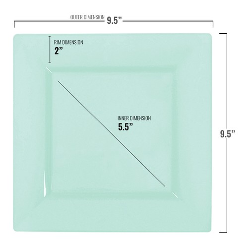 Disposable Plastic Dinnerware Set Party Package Standard Square Design Plates - Picture 168 of 178
