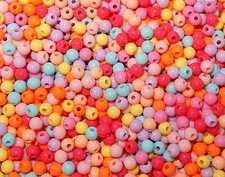 1000 Assorted Bubblegum Craft Art Beads 6mm Round Acrylic Opaque Bright Colors