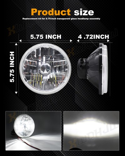 Pair 7"inch Round LED Headlights High Low Beam For Mazda MX-5 MX5 1990-1997 RX-7 - Picture 3 of 19