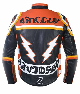 Harley Davidson HDMM Micky Rourke Embroidered Premium Cow Leather Riding Jacket