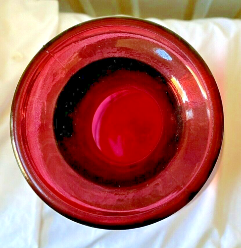 Vidrios San Miguel Spain Art Glass Large Red Vase 100% Recycled Glass 16" Hand - Picture 4 of 4