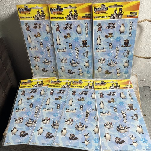 Menge 7 Nickelodeon Die Pinguine von Madagaskar Aufkleber 2 Blätter Neu 14 Insgesamt - Bild 4 von 24