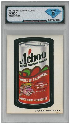 1974 Topps Wacky Packages ACHOO 5th Series 💎 DSG 9 Mint | eBay