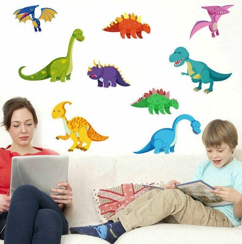 Cute Dinosaur Wall Stickers Kids Boys Nursery Home Decor Art Mural Wall Decal - Picture 3 of 4