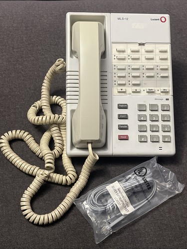 Lucent Partner MLS-12 Phone, White With Wall/Desk Wedge