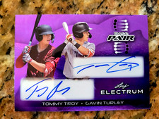 2024 LEAF Electrum Baseball Base Pair Tommy Troy/Davin Turley Auto Purple 22/25