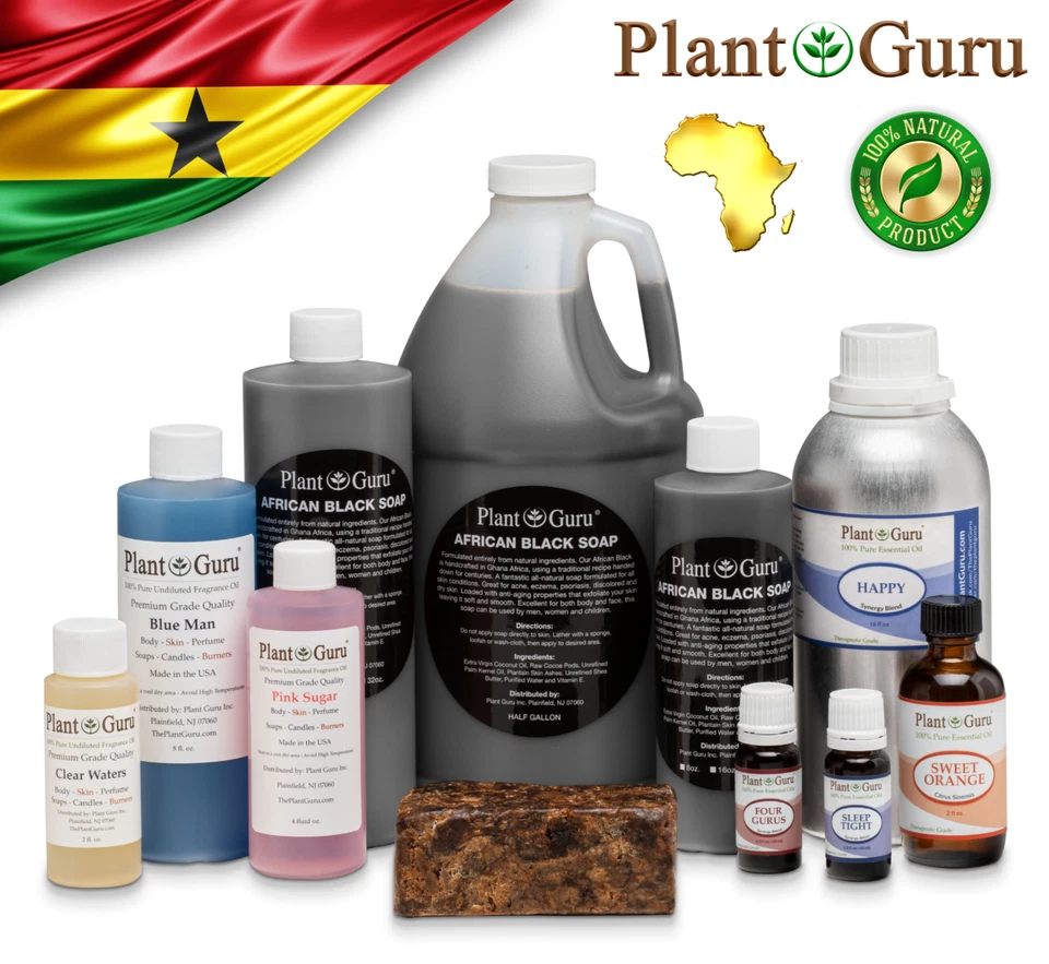 8 oz. SCENTED African Black Soap Liquid Raw 100% Pure Organic Body Face Wash - Image 3 of 4