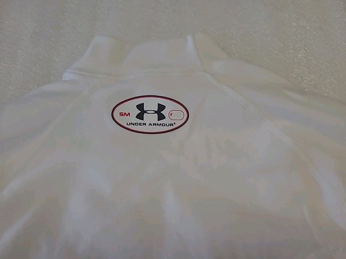Mens Under Armour Top Coldgear Compression Mock Neck Top UK Small White (A32) - Picture 9 of 9