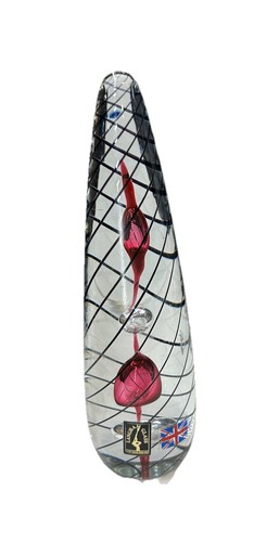 LANGHAM GLASS TALL PAPERWEIGHT MANHATTAN RED & BLACK 20cm - Bild 4 von 5