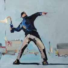 Jose Trujillo Fine Art PRINT 16x16" Collectible Artist Painting Anarchist