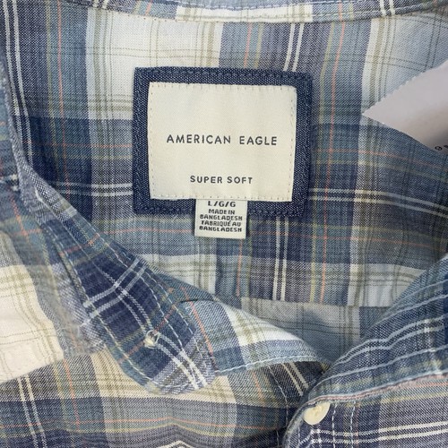 Camisa a Cuadros American Eagle Súper Suave Ligera Franela Abotonada L Nueva con Etiquetas - Imagen 2 de 11