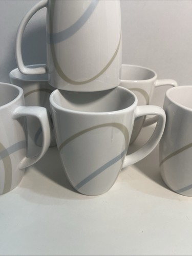 6 Corelle Coordinates Porcelain SAND AND SKY 10 oz. Coffee Cup Mugs 1094 - Picture 1 of 6